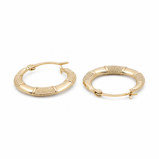 10K  Yellow Gold Fashion Earring Hoops  / Size: 2mm-13mm / Weight: 0.9 GR / DQEH0FS2x13