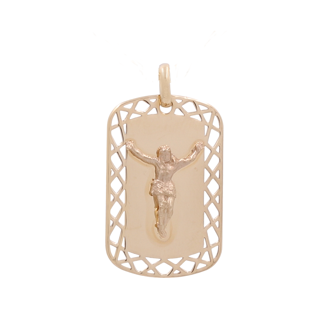 14K Yellow Gold Jesus Pendant / ISPD4CR
