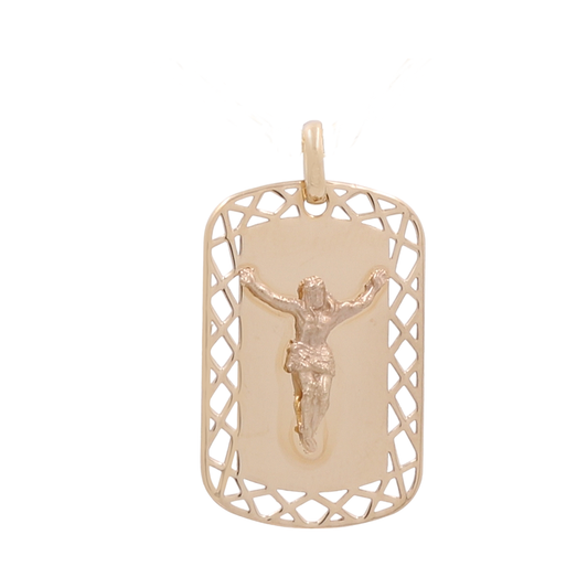 14K Yellow Gold Jesus Pendant / ISPD4CR