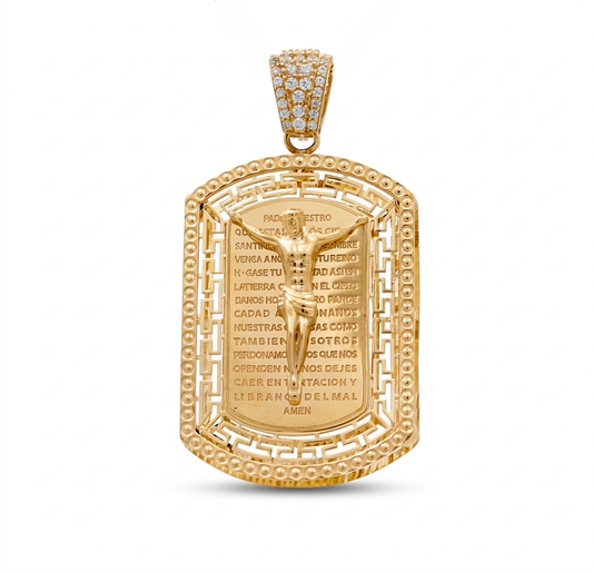 10K Yellow and White Gold Medal Pendant with Christ Image  / Weight: 5.9 GR / CCAPDTT0CR