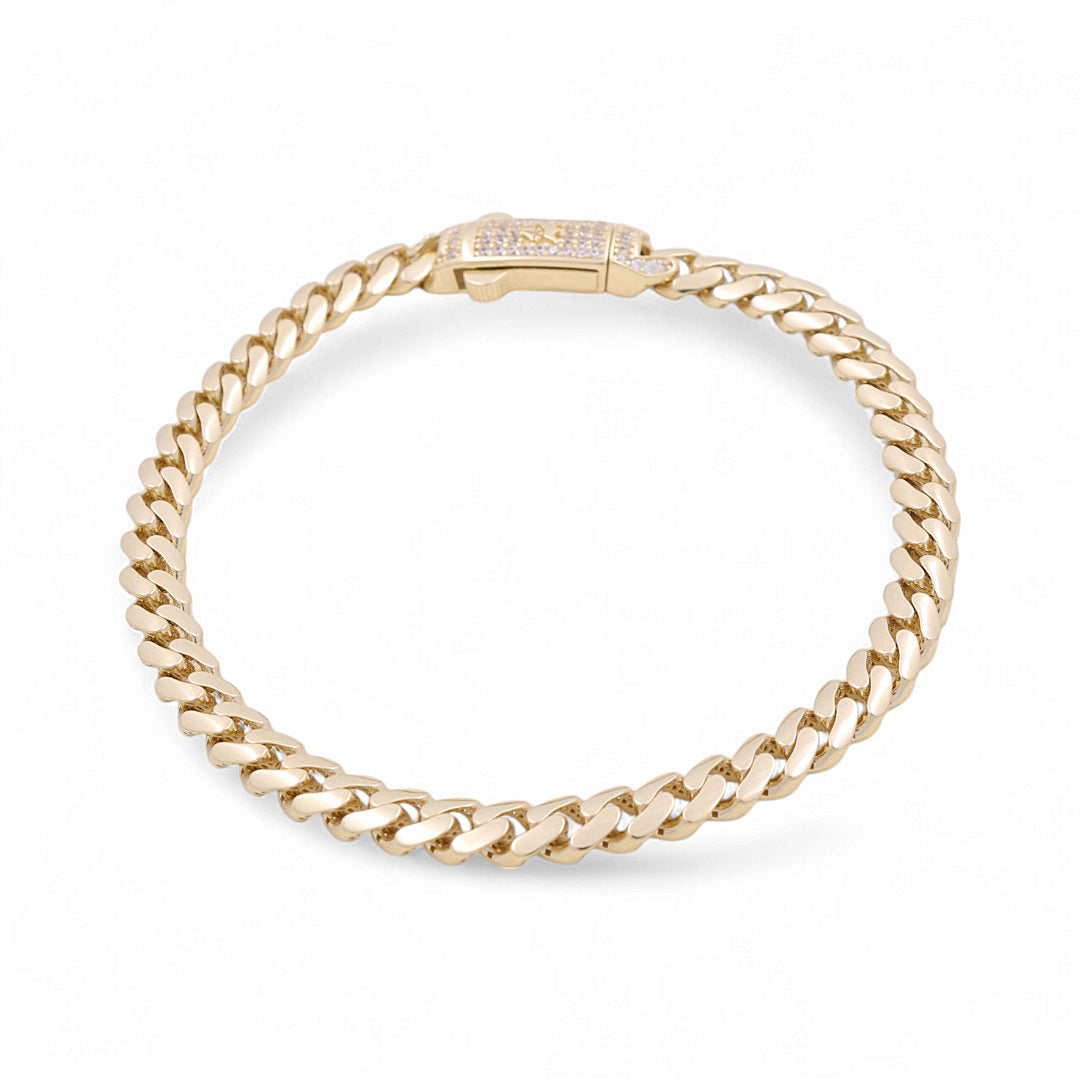 14K Yellow Gold Monaco Bracelets / Stone: Cz / Size 5mm 7.5" / Weight 10.3 GR / COWB4MON5-7.5