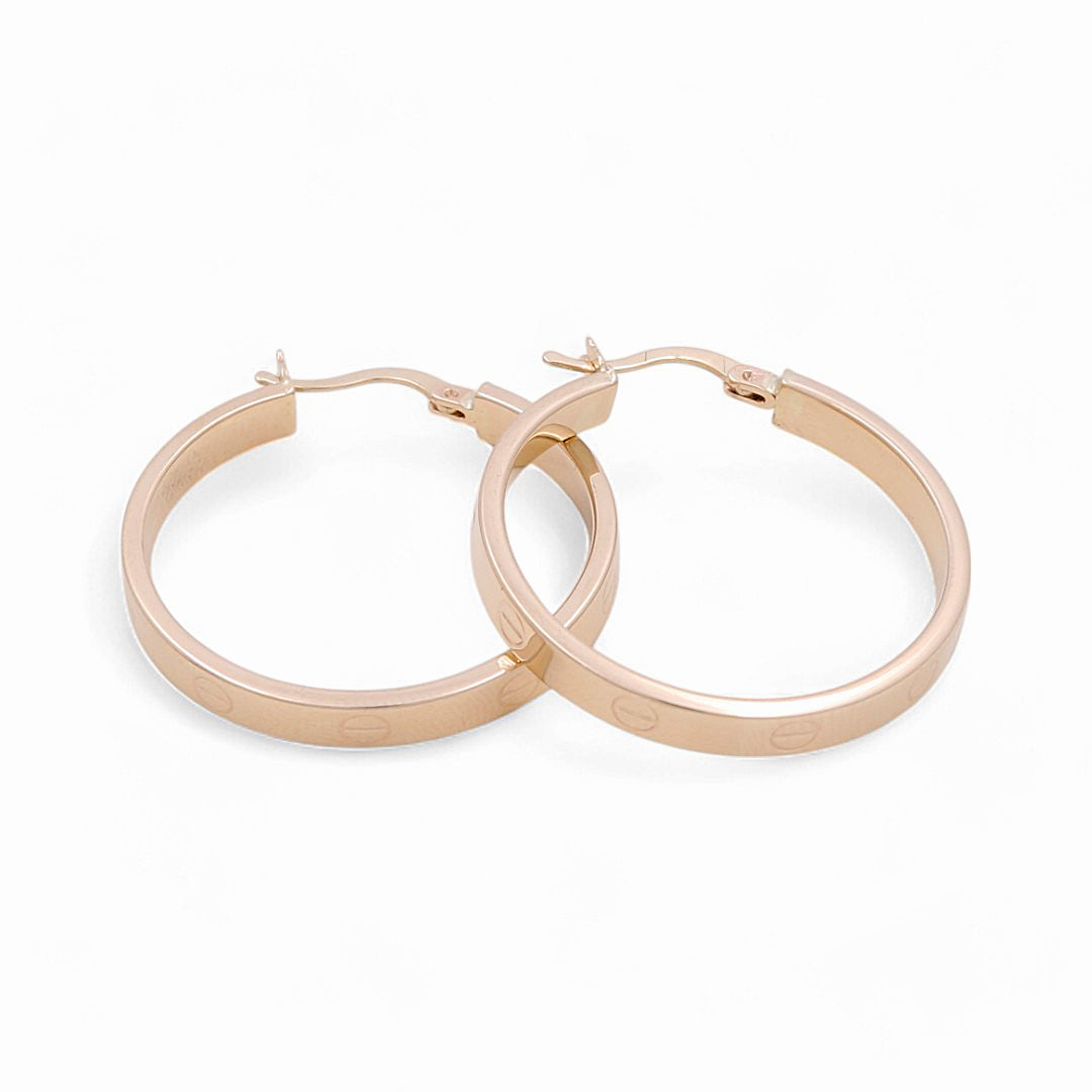 14K Yellow Gold Fashion CT Hoops Earrings / Size: 4mm X 28.5mm / Weight: 4 GR / KOEH4CT4x28.5