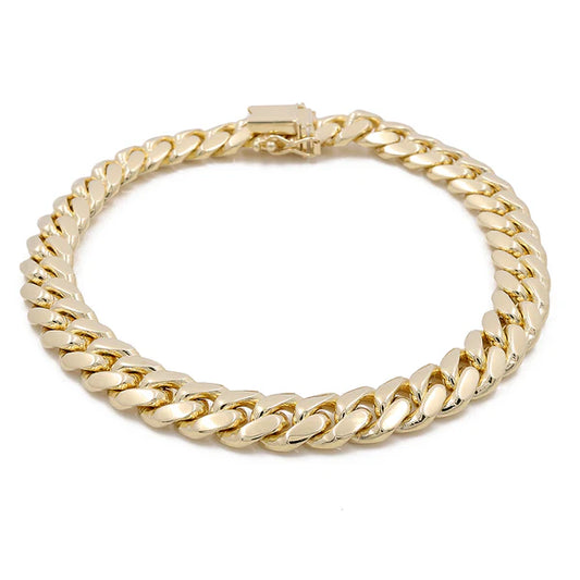 14K Yellow Gold Solid Cuban Link Men's Bracelet / Size: 8mm 8" / Weight: 40.3 GR / SCCAMB4CL8-8