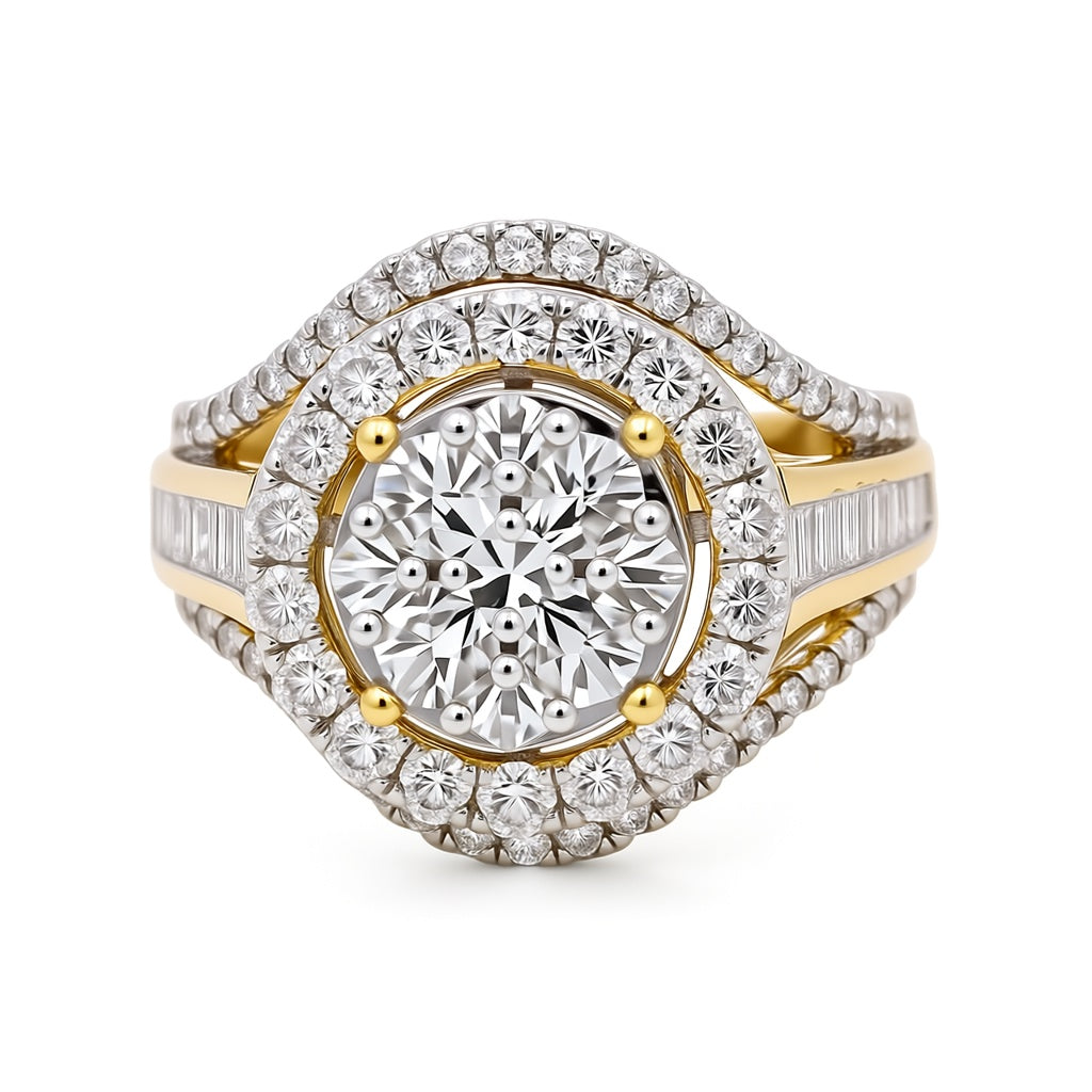 10K Yellow Gold Diamond Women's Engagement Ring / Stone: 2.00CT / Size: 7 / 222263Y