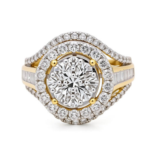 10K Yellow Gold Diamond Women's Engagement Ring / Stone: 2.00CT / Size: 7 / 222263Y