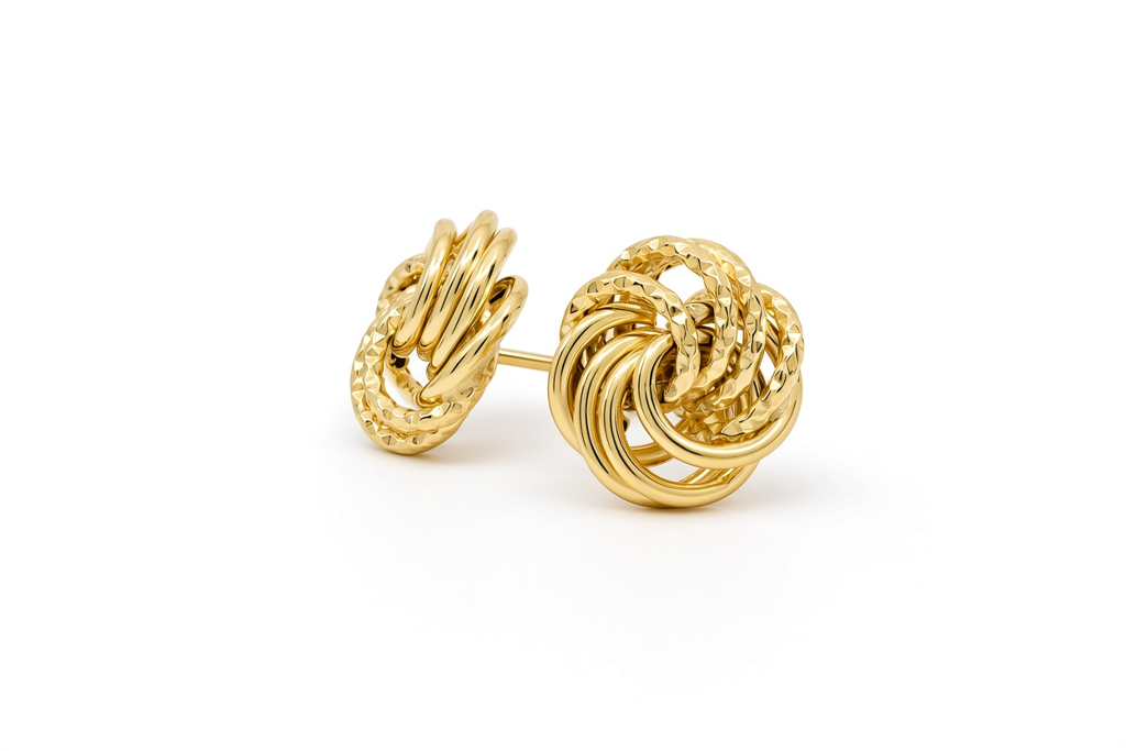 10K Yellow Gold Fashion Earrings with Design / Weight: 1.5 GR / MR11OR02