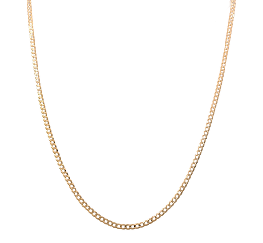 14K Yellow Gold Solid Curb Chain / Size: 3.2mm 22" / Weight: 6.9 GR / CSCH4CB3.2-22