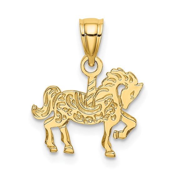 14K Yellow Gold Carousel Horse Charm  / Weight: 0.75 GR / K6576