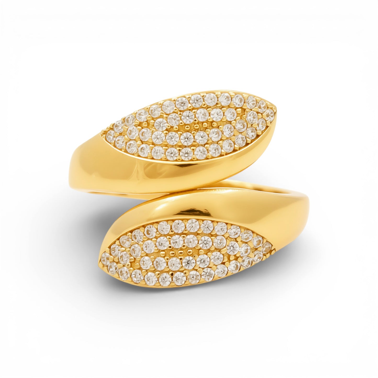 14k yellow Gold Fashion Women's Ring with Cz / Weight: 3.7 GR