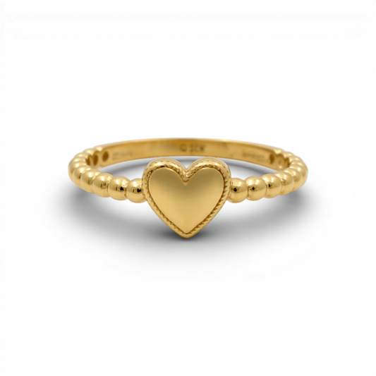 10K Yellow Gold Fashion Heart Women's Ring / Size: 6.5 / Weight: 1 GR / DQWR0HR-15