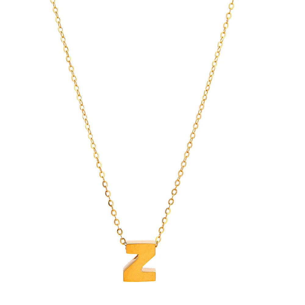 14K Yellow Gold Initial Z Necklace / Size: 18"